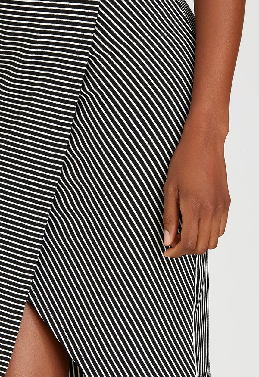 edit - Knit Wrap Skirt Black and White