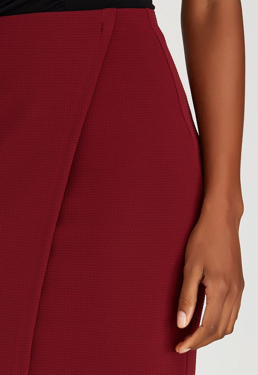 edit - Knit Wrap Skirt Dark Red