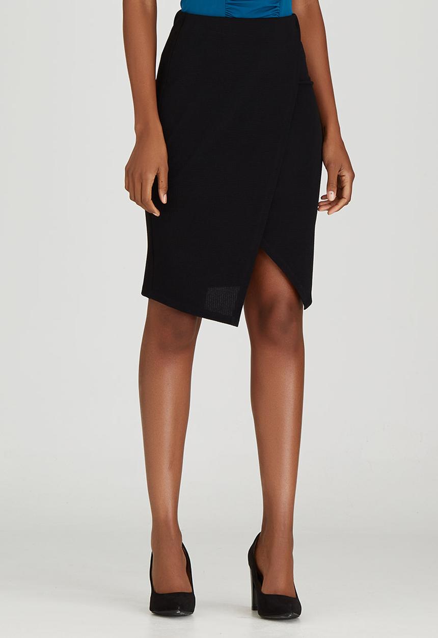 edit - Knit Wrap Skirt Black