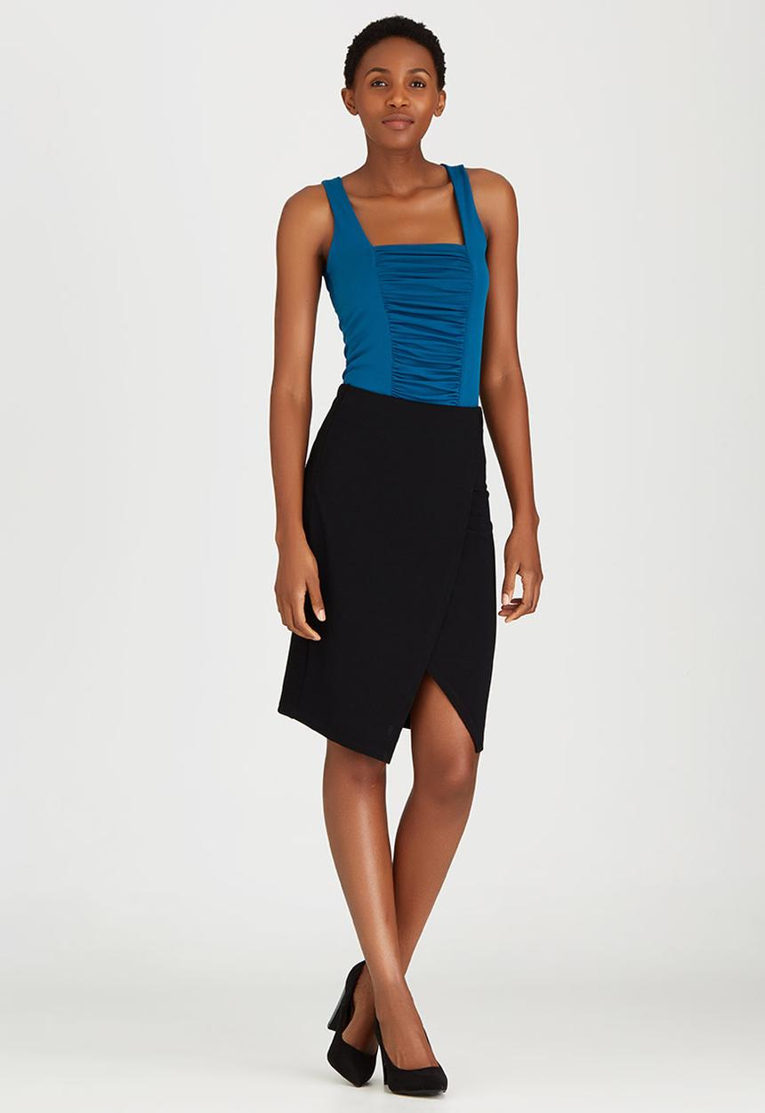 edit - Knit Wrap Skirt Black