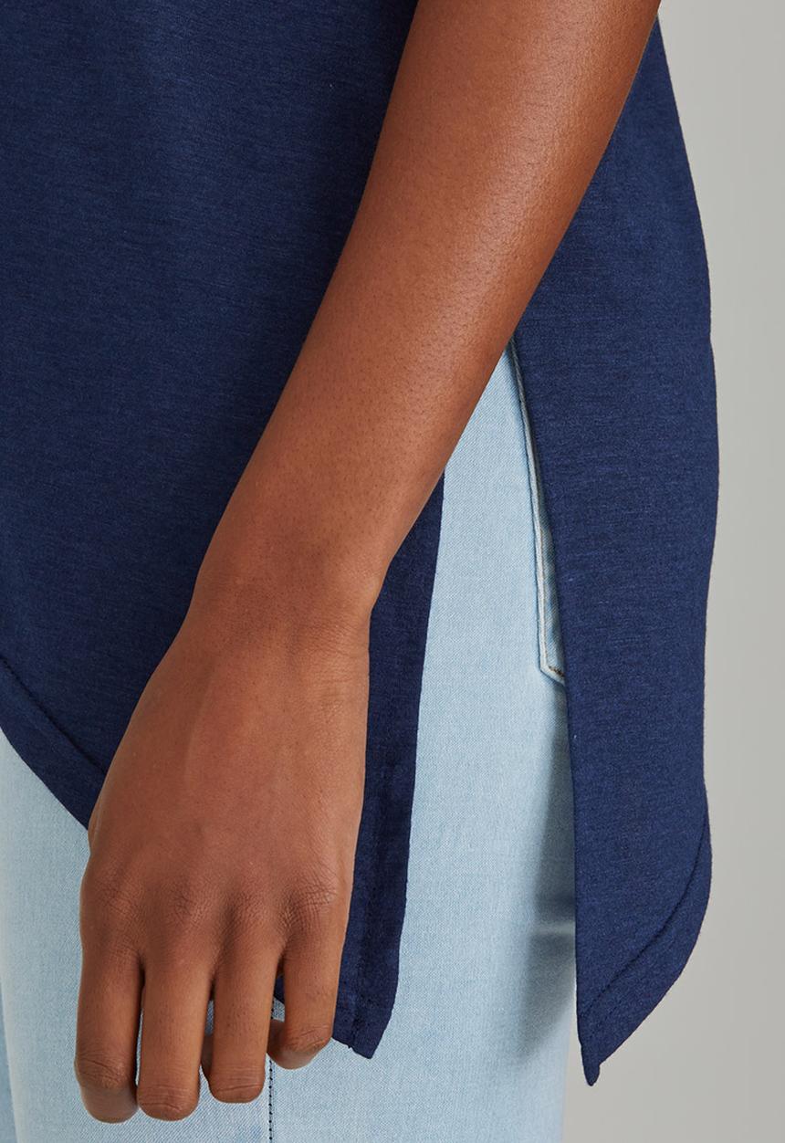 edit - Tie-front T-shirt Navy