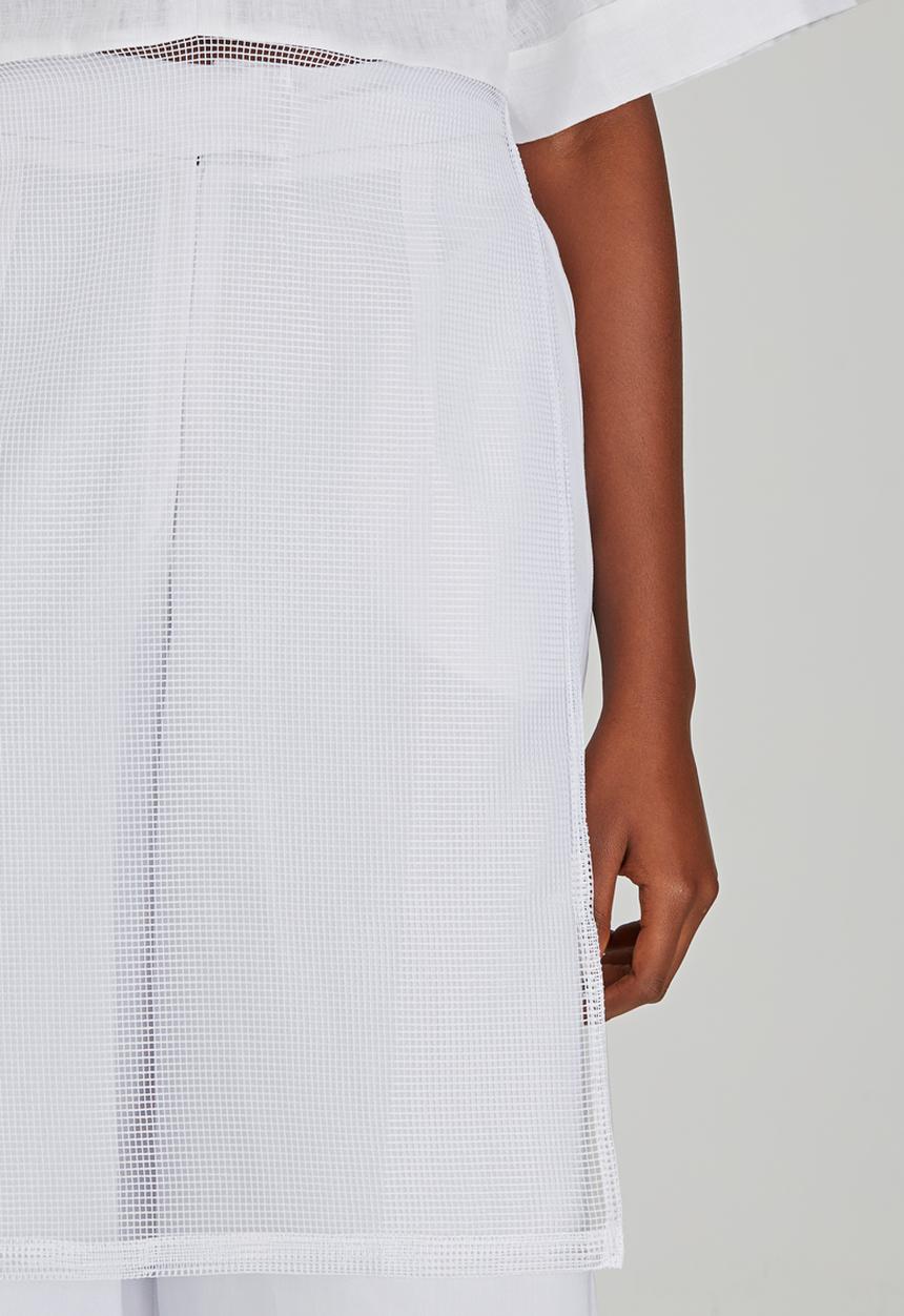 LUMIN - Apron Top With Sleeves White