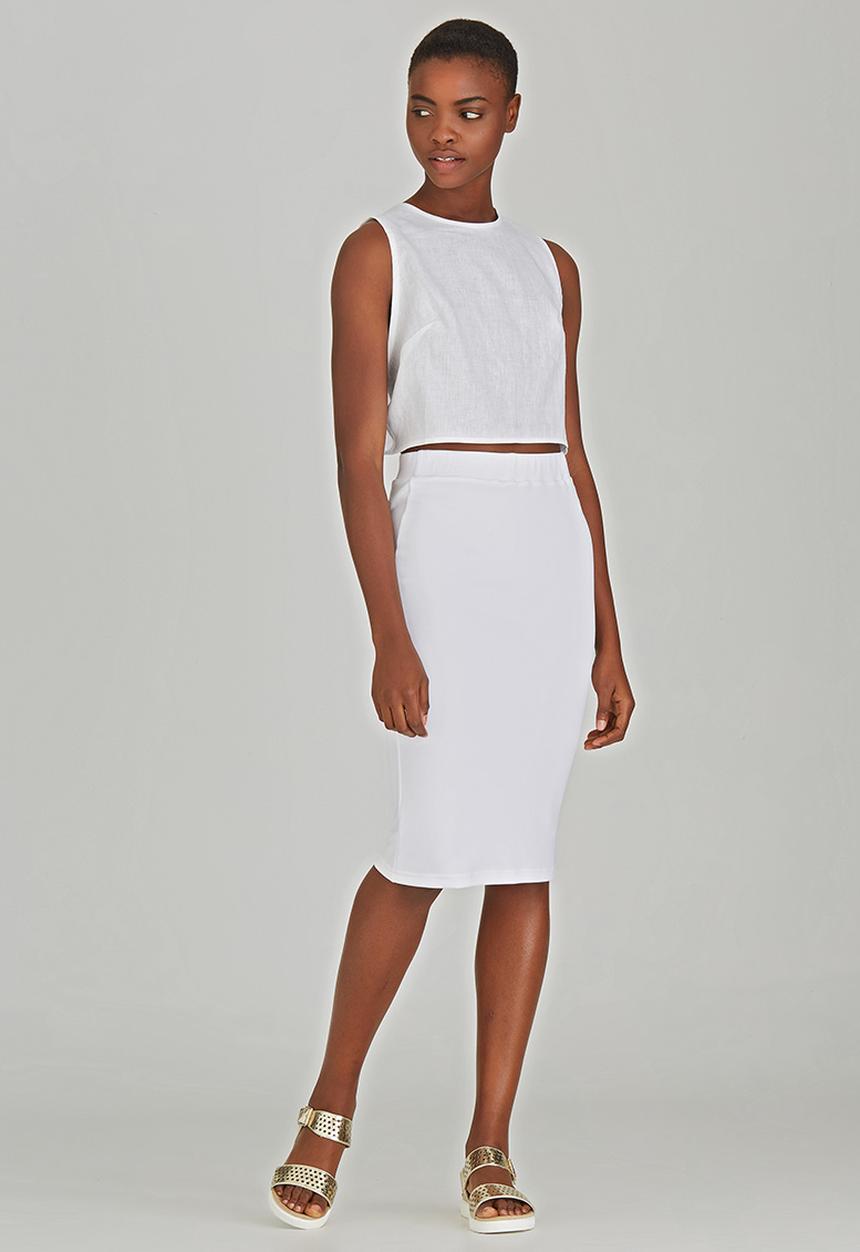 LUMIN - Tube Skirt White