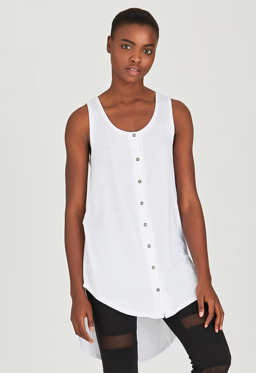 c(inch) - High Low Hooded Tank White