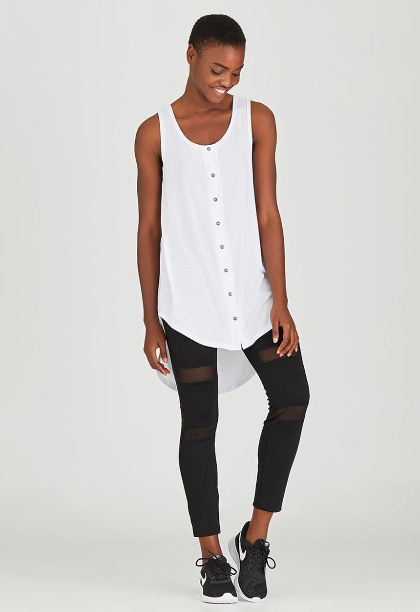 c(inch) - High Low Hooded Tank White