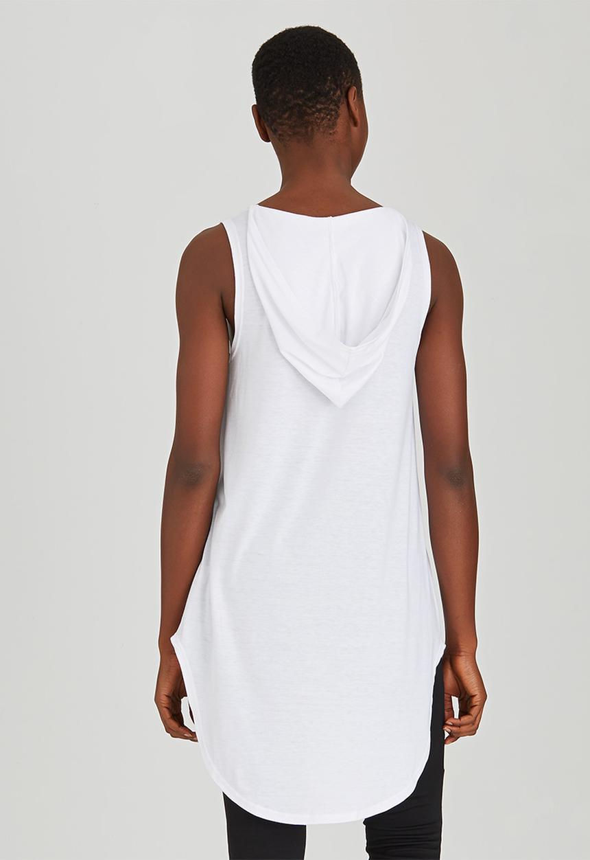 c(inch) - High Low Hooded Tank White