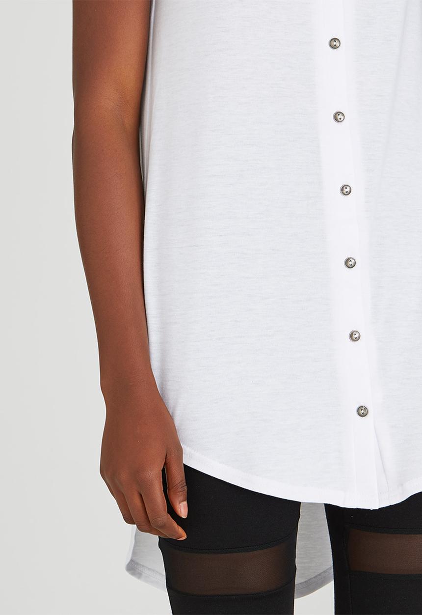 c(inch) - High Low Hooded Tank White