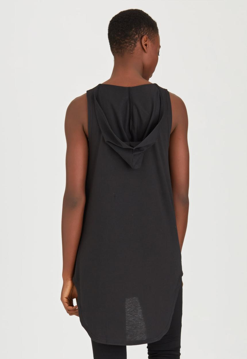 c(inch) - High Low Hooded Tank Black