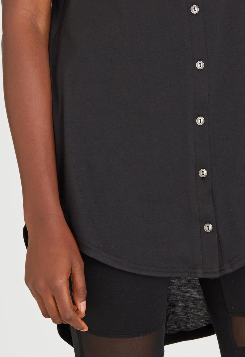 c(inch) - High Low Hooded Tank Black