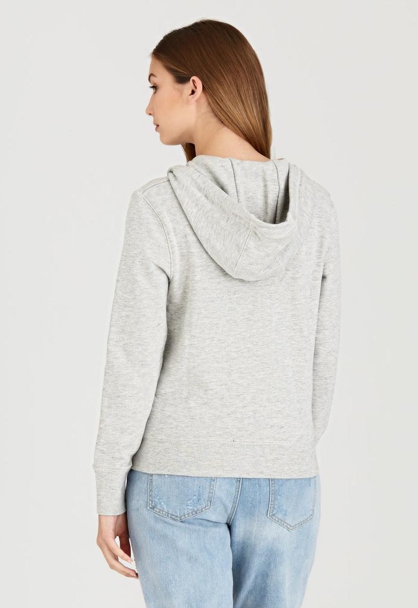 Russell Athletic - Varsity Zip Through Hoody with Rosette Print Grey Melange