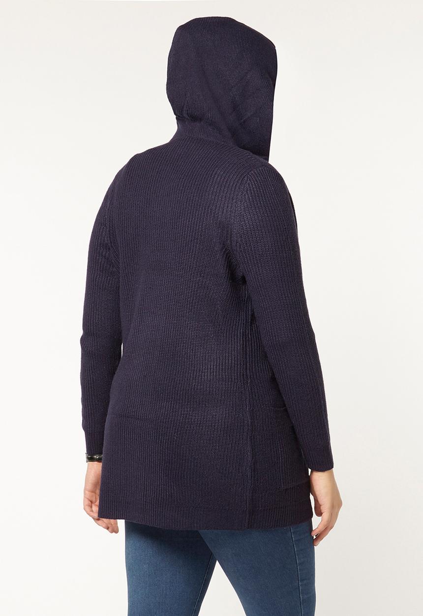 EVANS - Hooded Cardigan Navy