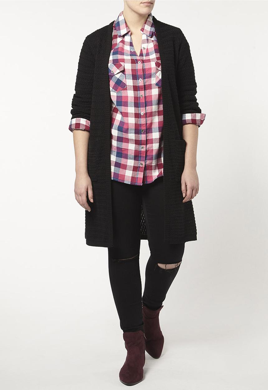 EVANS - Longline Cardigan Black