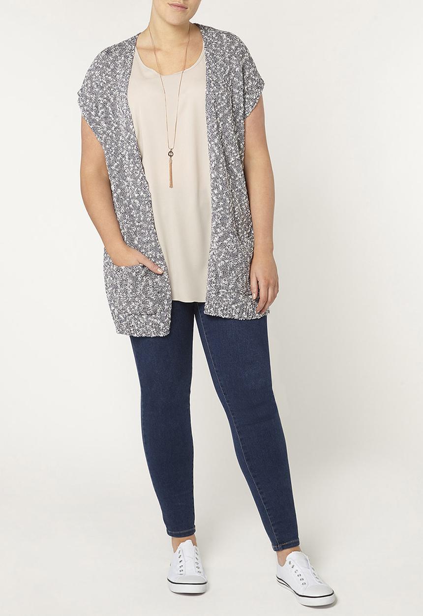 EVANS - Sleeveless Cardigan Navy