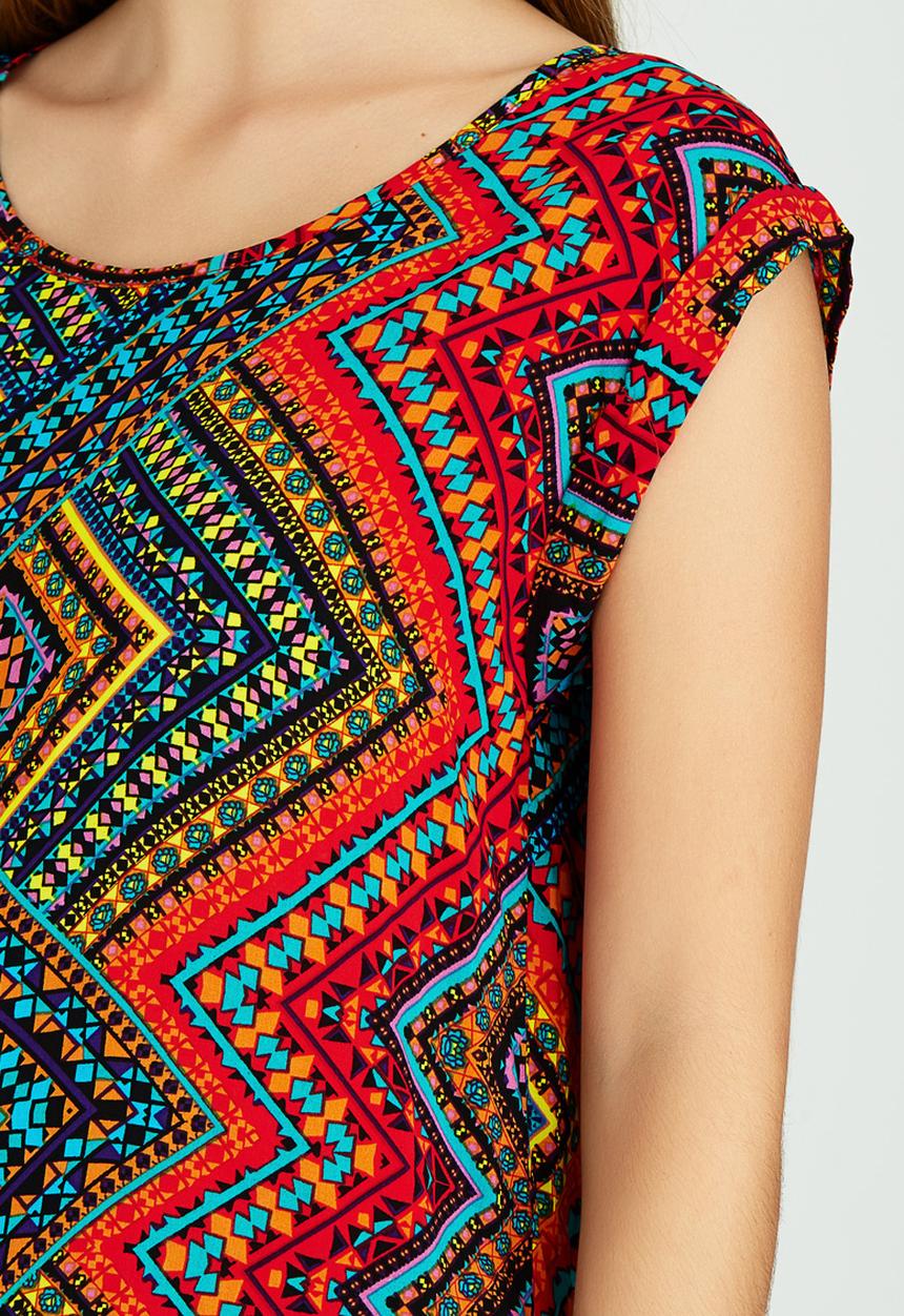 Revenge - Zig-Zag Cap Sleeve Top Red