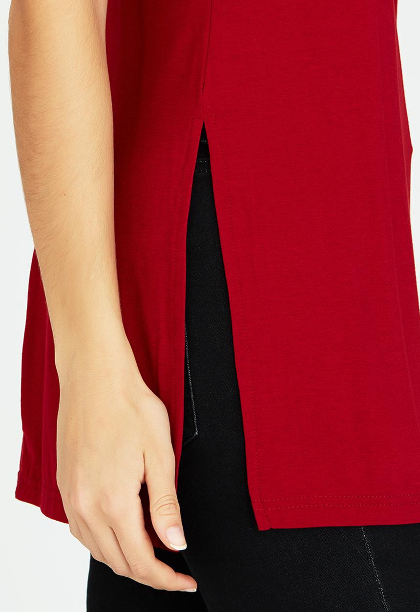 c(inch) - Longer Length Cami Dark Red