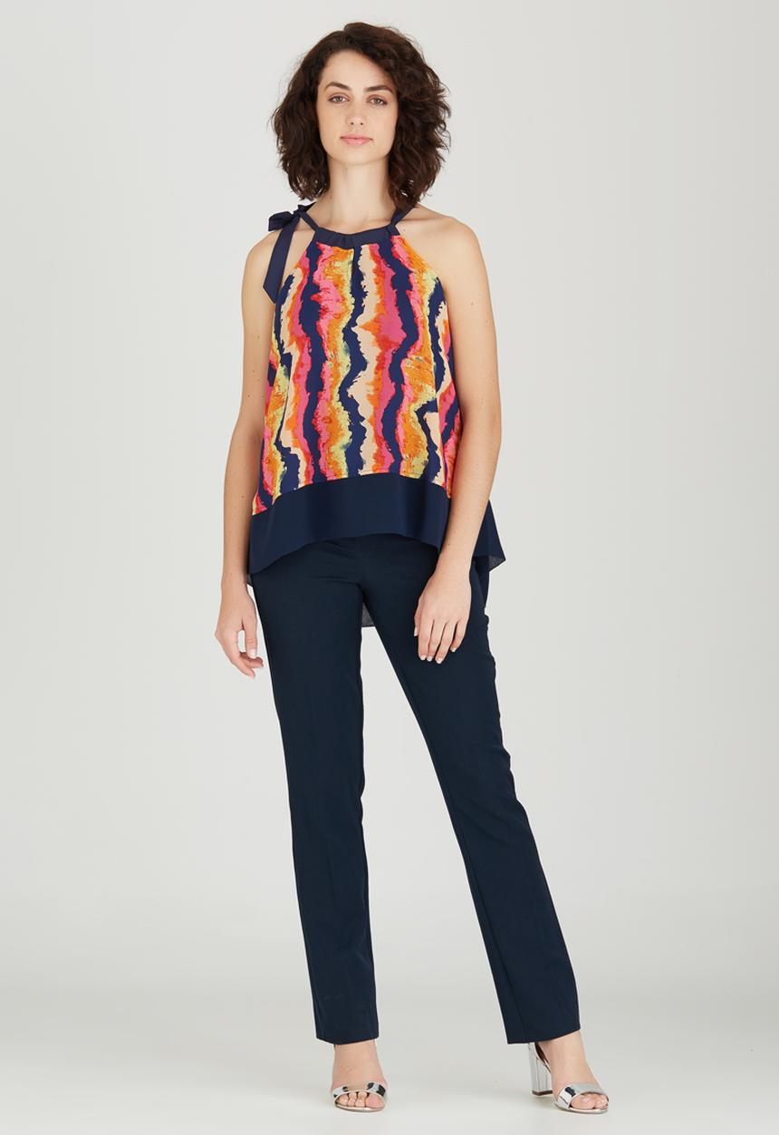 Ilan - Sophia Patterned Halter Top Coral