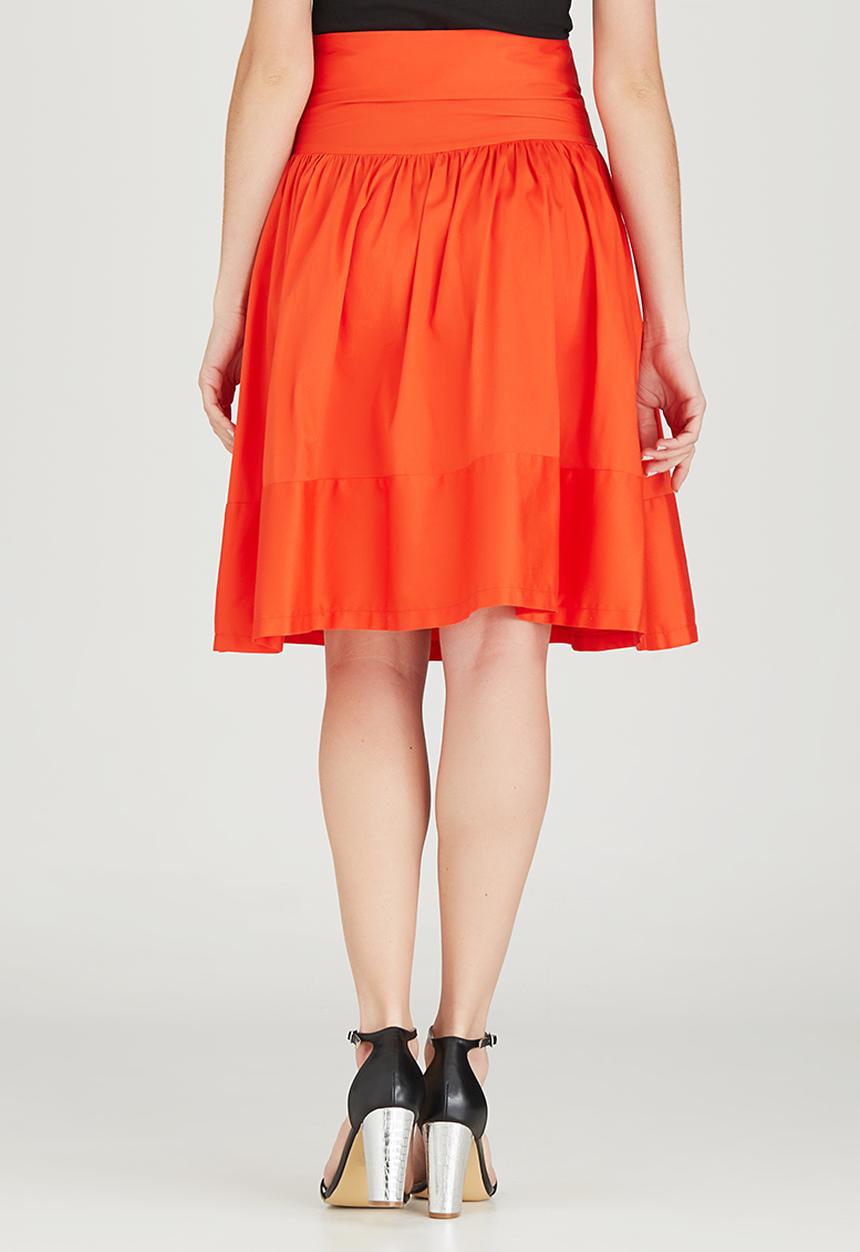 STYLE REPUBLIC - Fit and Flare Midi Skirt Orange