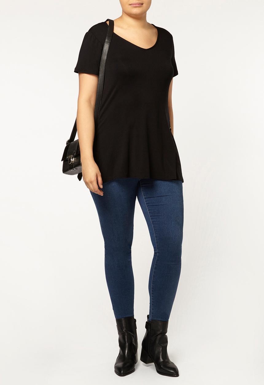 EVANS - Side Lace Up Tunic Black