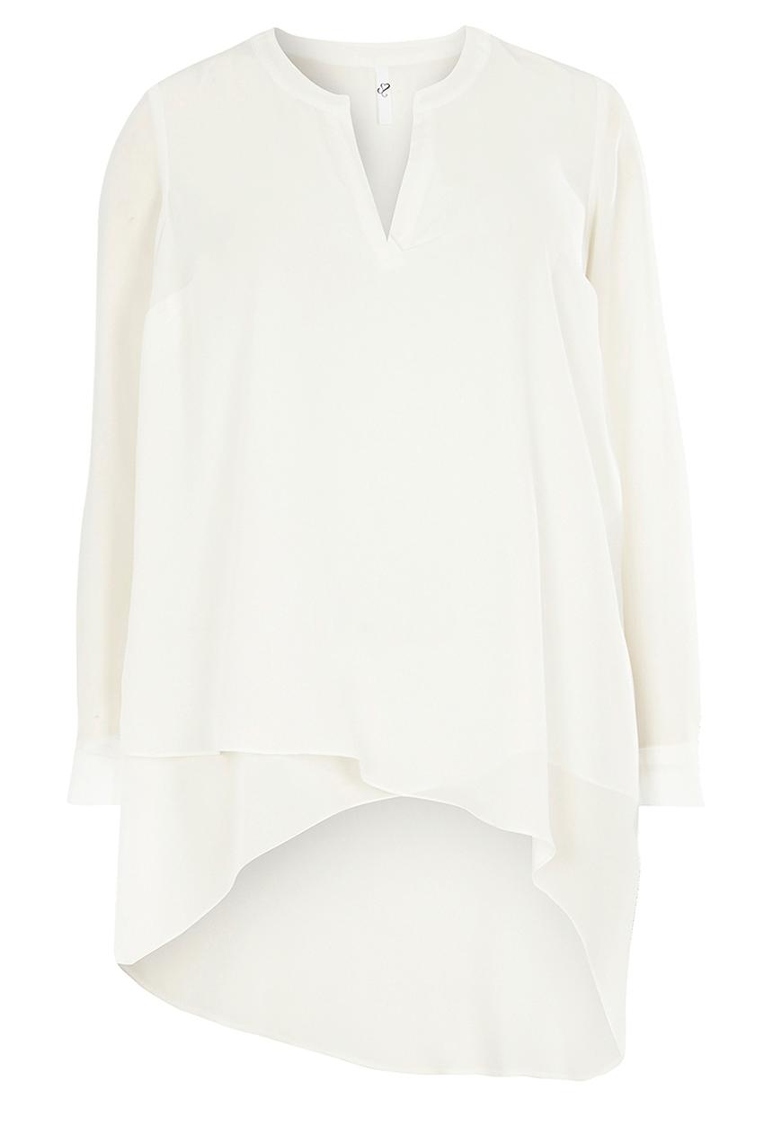 EVANS - Asymmetric Hem Shirt White