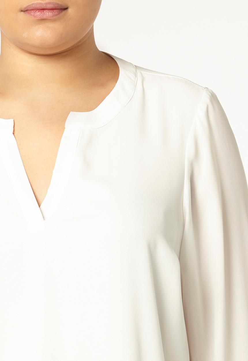 EVANS - Asymmetric Hem Shirt White