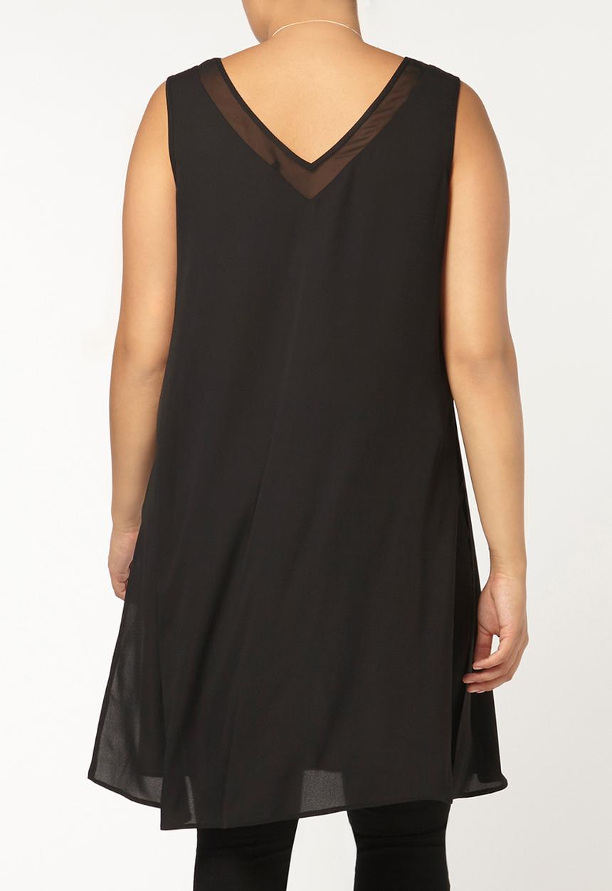 EVANS - Sleeveless Tunic Black