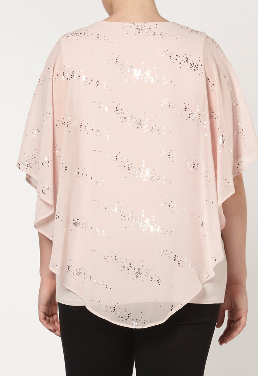 EVANS - Poncho Blouse Pale Pink