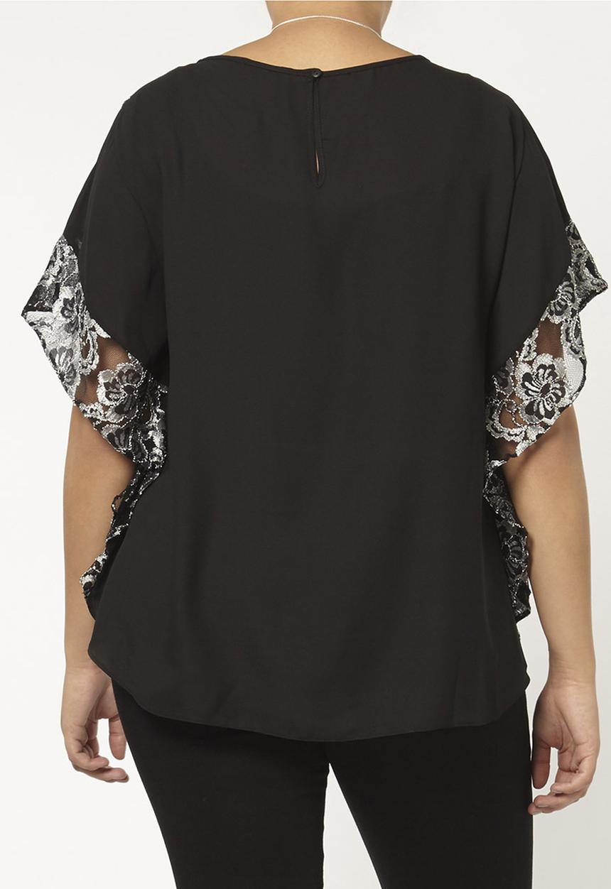 EVANS - Kimono Sleeve Blouse Black