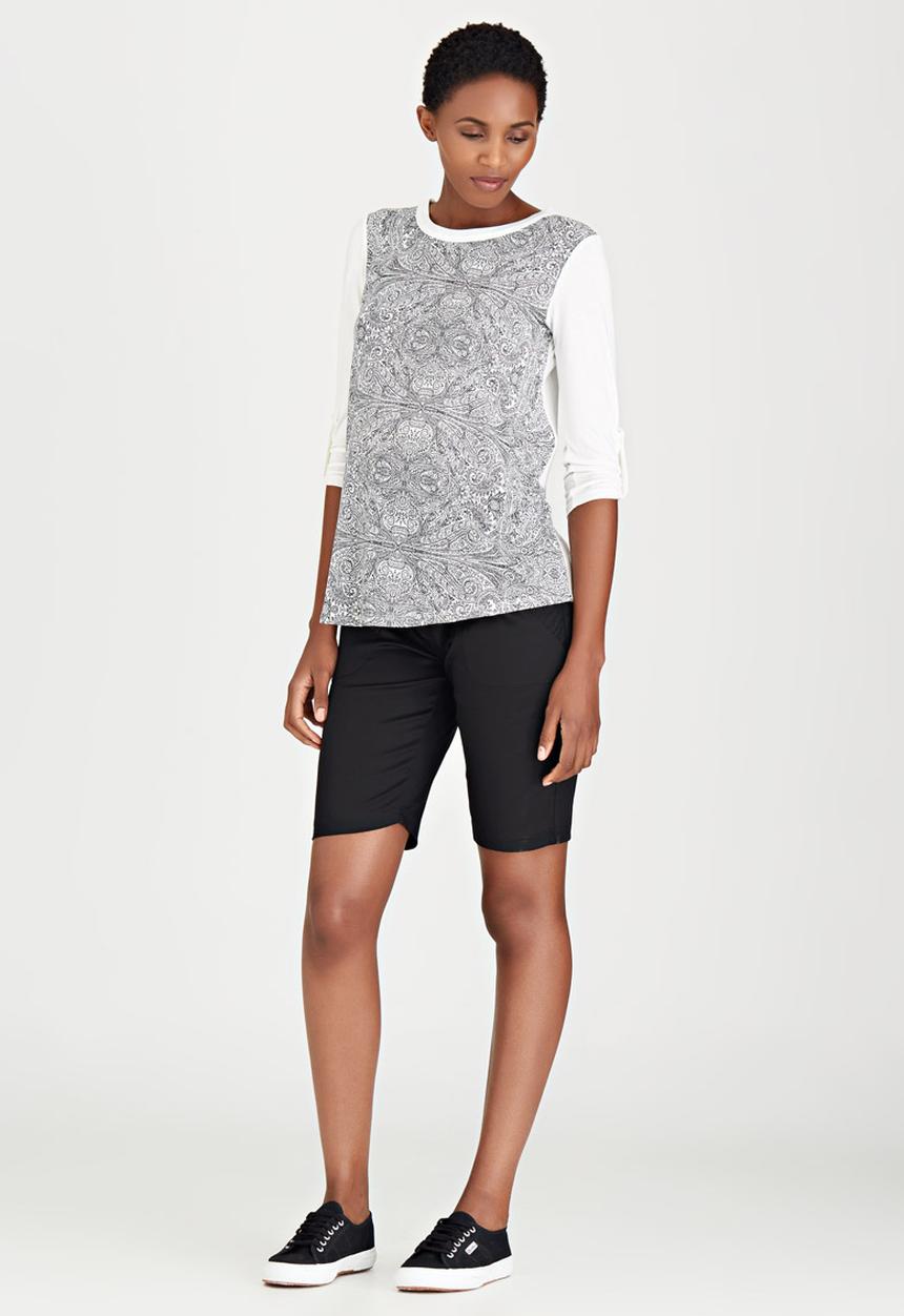 Cherry Melon - Contrast Paisley Top Black and White