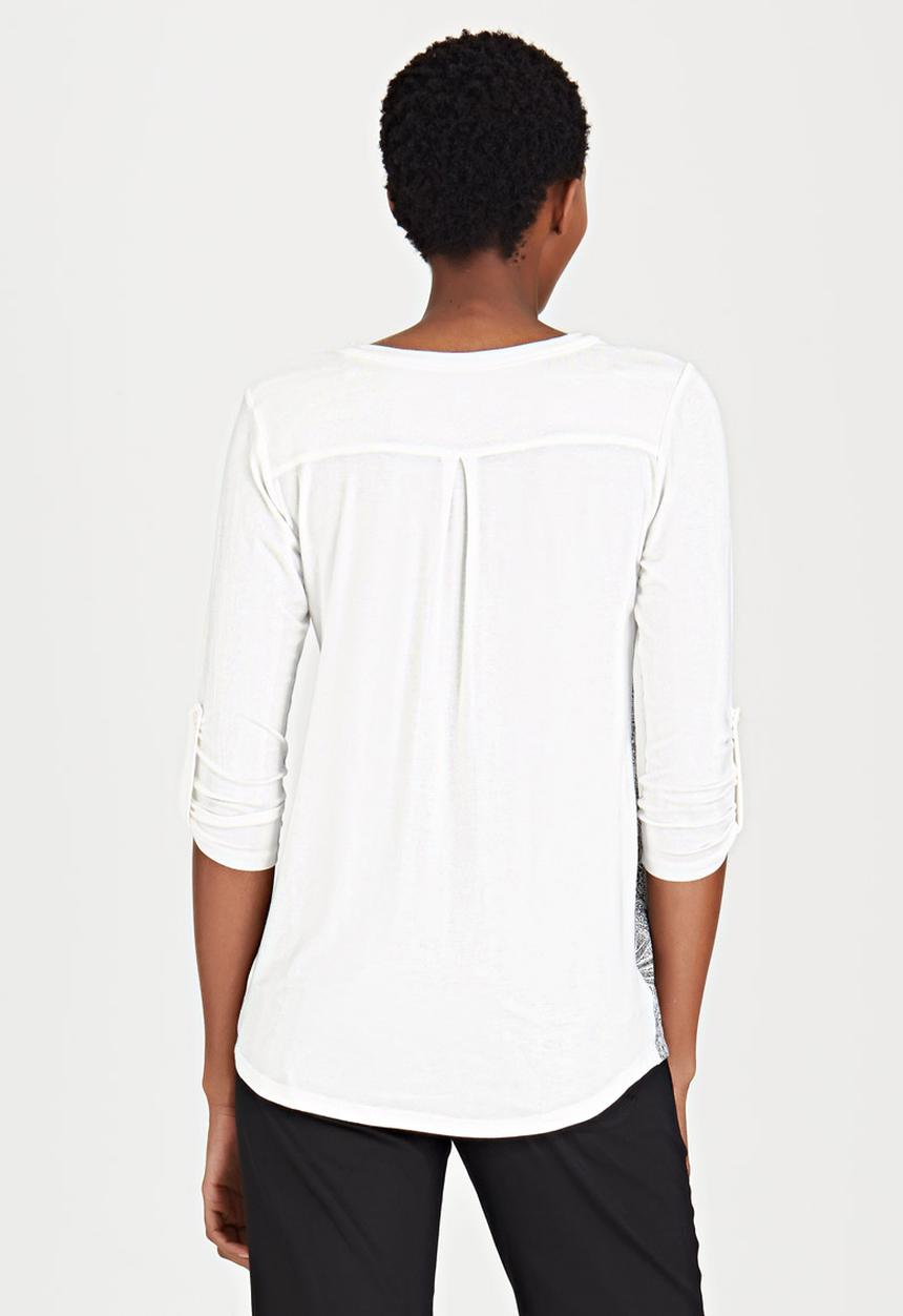 Cherry Melon - Contrast Paisley Top Black and White