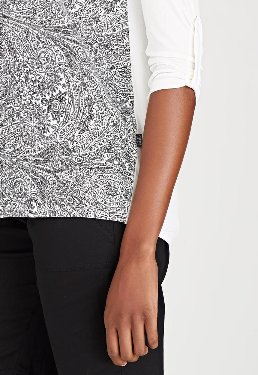 Cherry Melon - Contrast Paisley Top Black and White