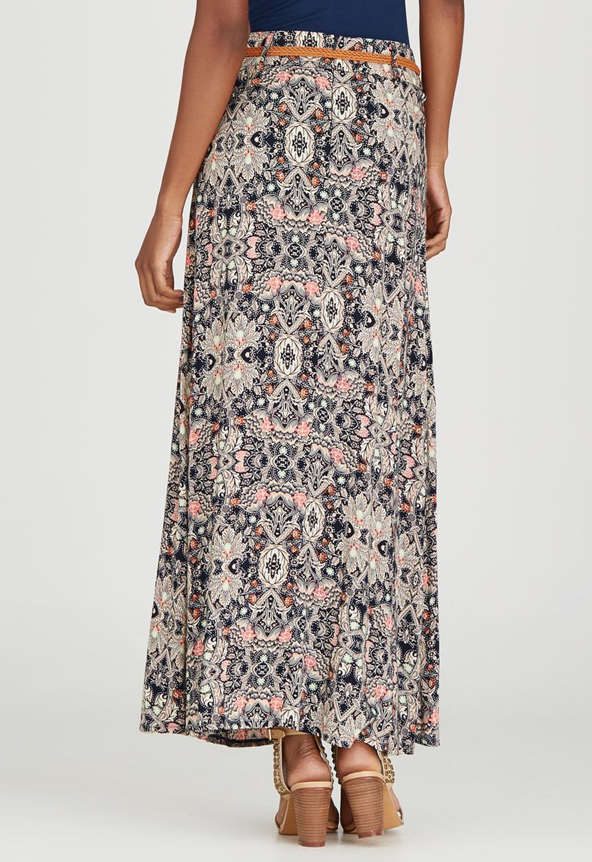 Revenge - All-over Print Maxi Skirt Mid Pink