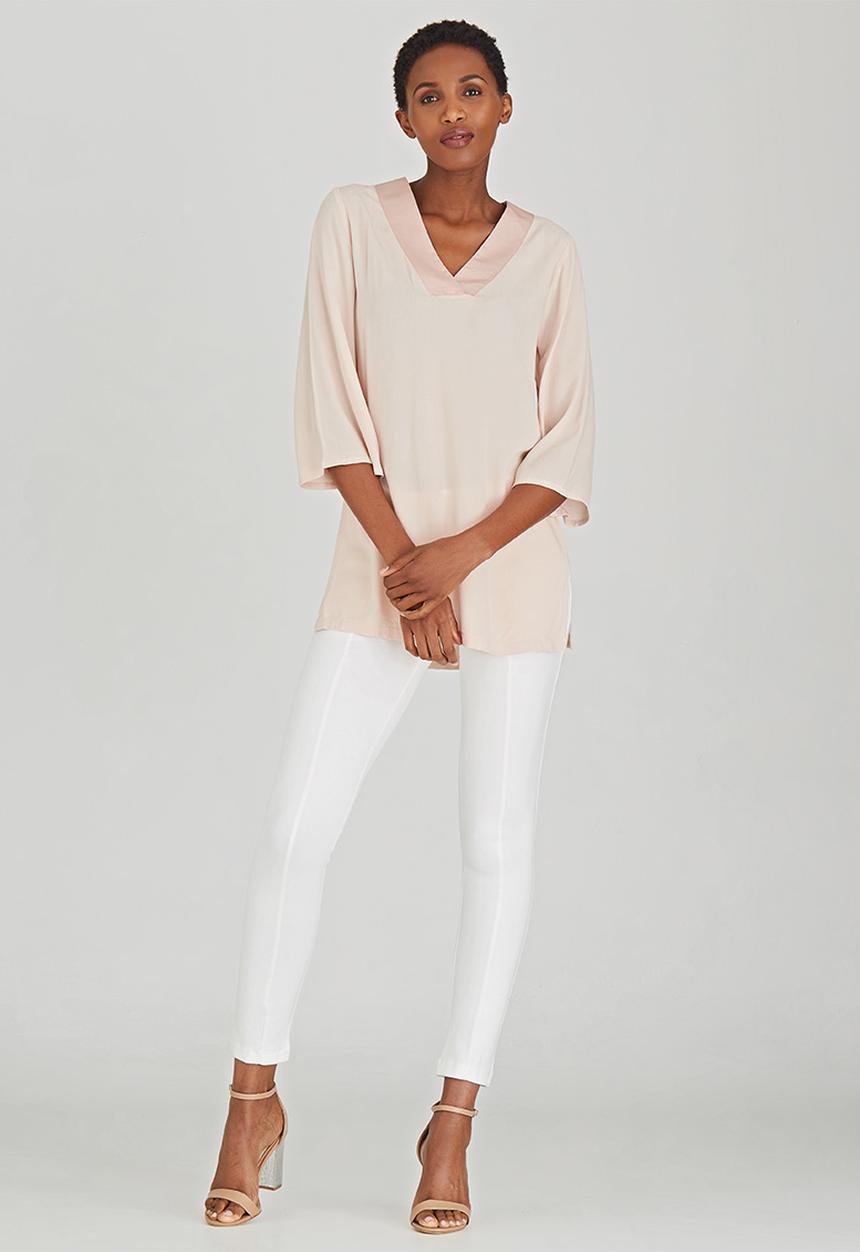 edit - V-neck Tunic Pale Pink