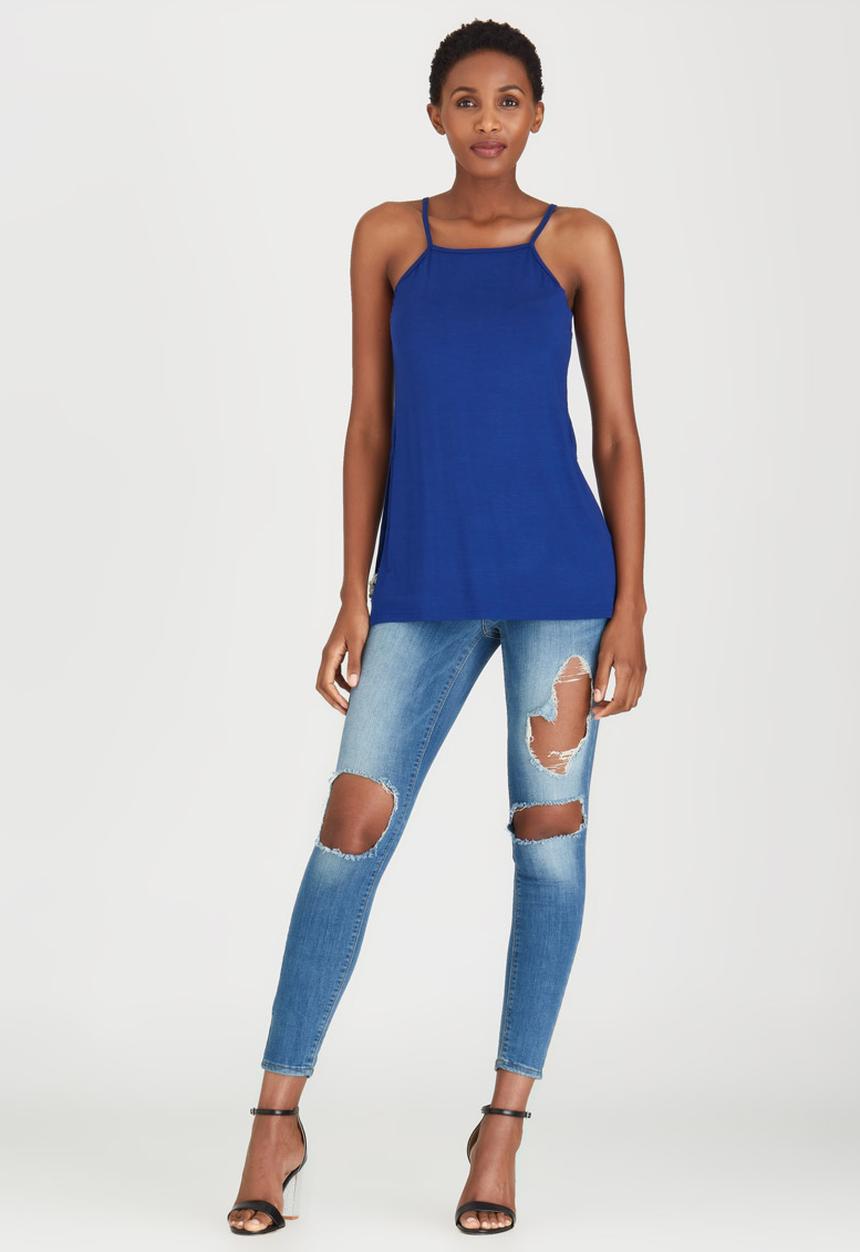 c(inch) - Longer Length Cami Blue