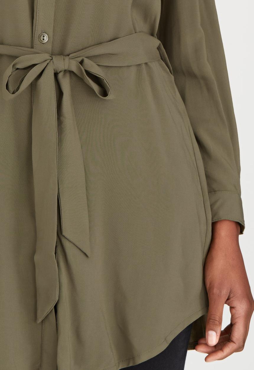 c(inch) - Cold Shoulder Shirt  Dark Green