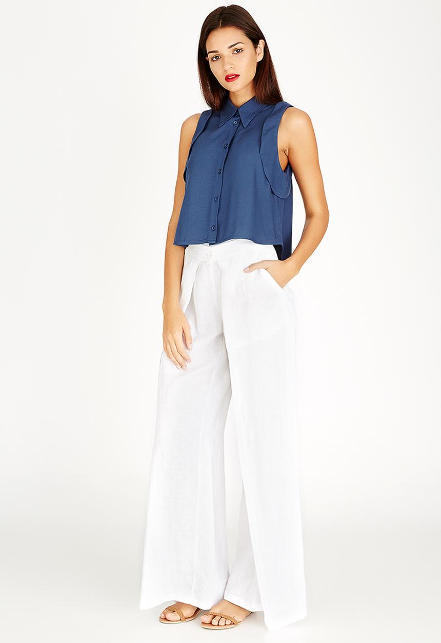 AMANDA LAIRD CHERRY - Fezile Sleeveless Shirt Blue