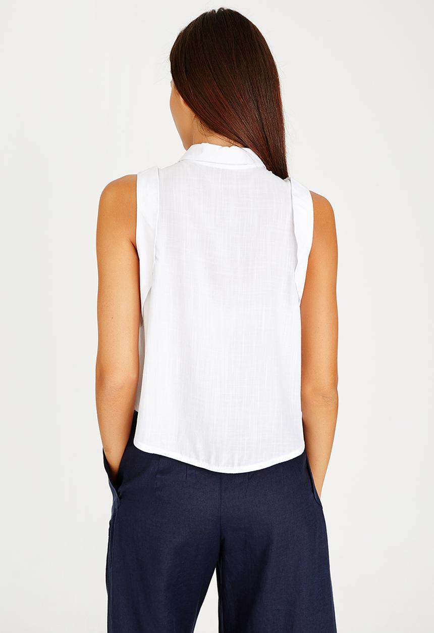 AMANDA LAIRD CHERRY - Fezile Sleeveless Shirt White