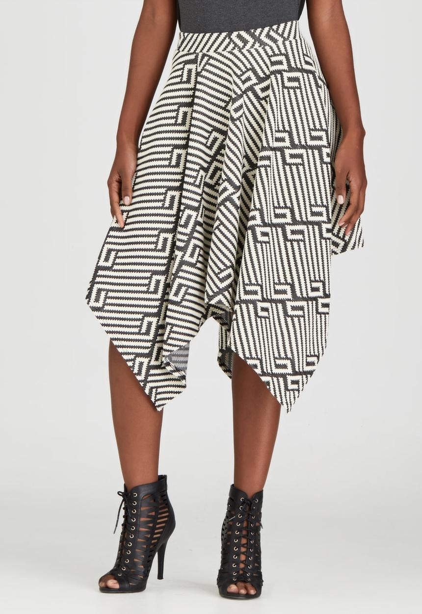 Kate Jordan - Hanky All Over Print Skirt Black and White