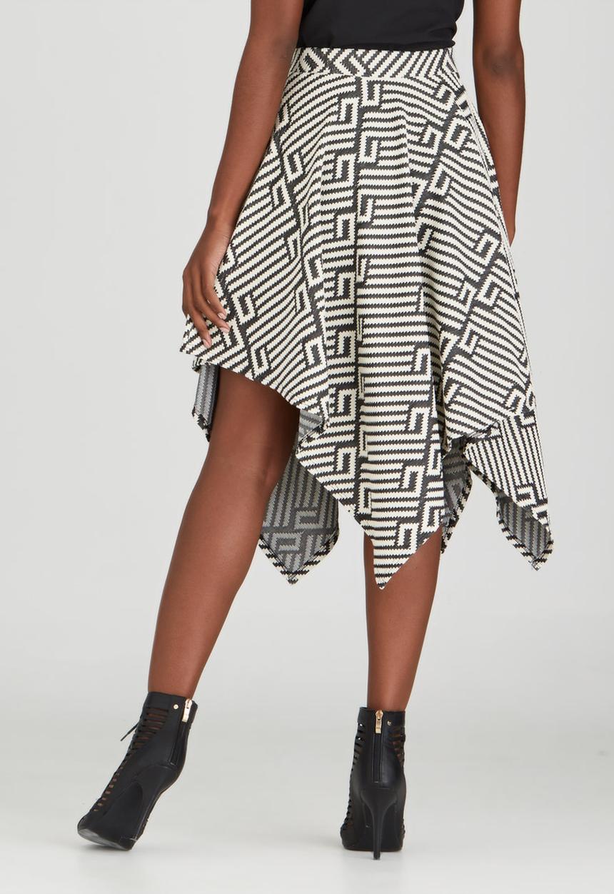 Kate Jordan - Hanky All Over Print Skirt Black and White