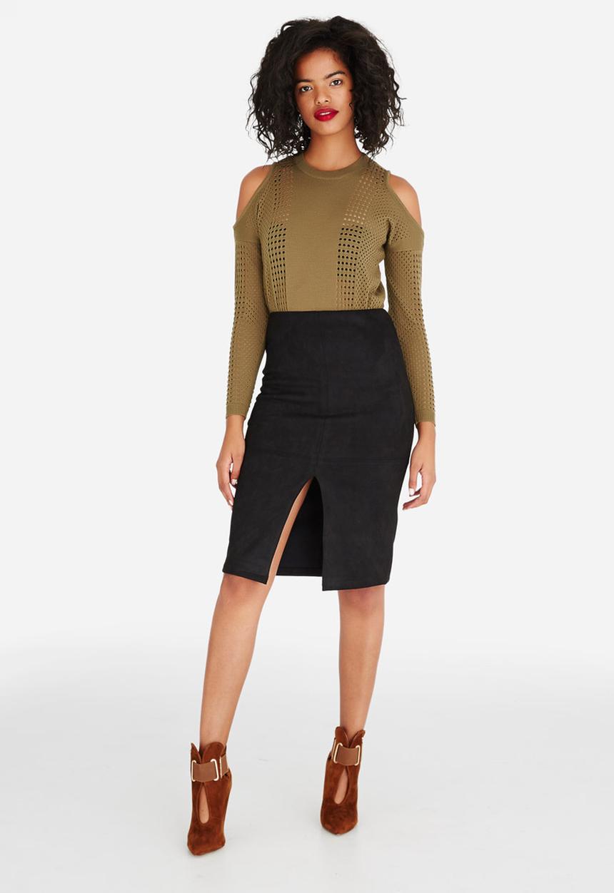 Revenge - Suedette Skirt Black