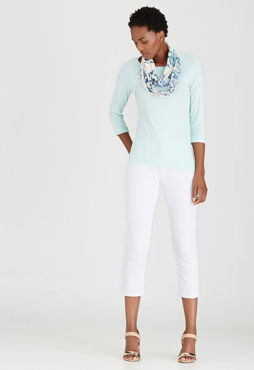 cath.nic - 3/4 Sleeve Knit Top Light Green