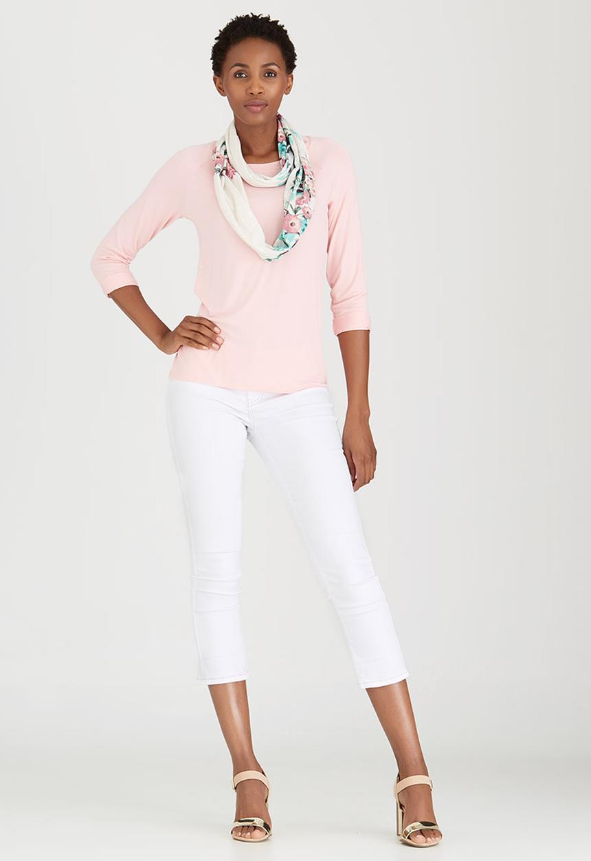 cath.nic - 3/4 Sleeve Knit Top Pale Pink