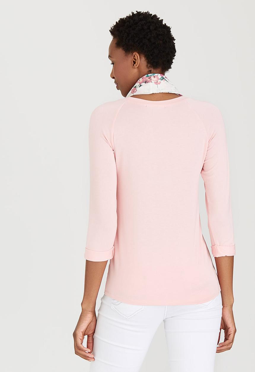 cath.nic - 3/4 Sleeve Knit Top Pale Pink