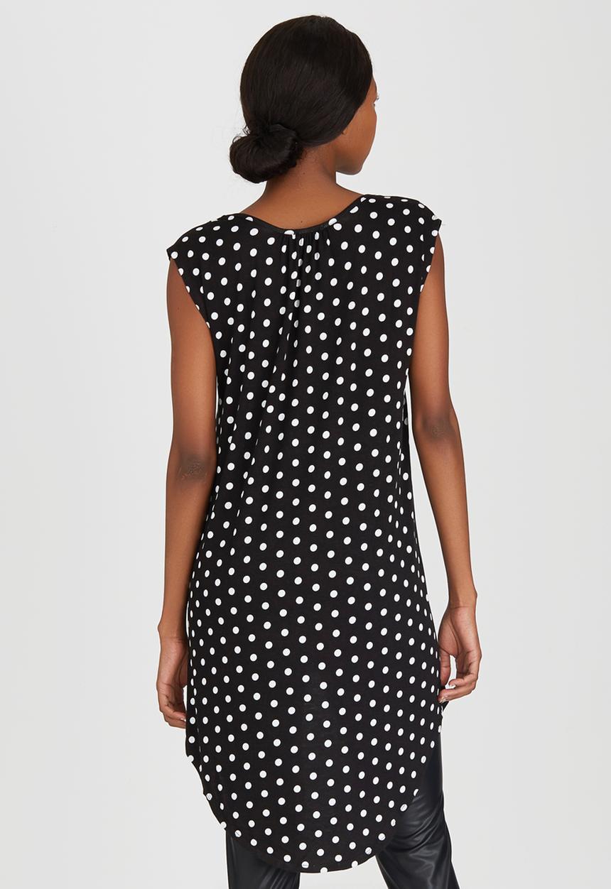 c(inch) - High Low Tank Top Black and White