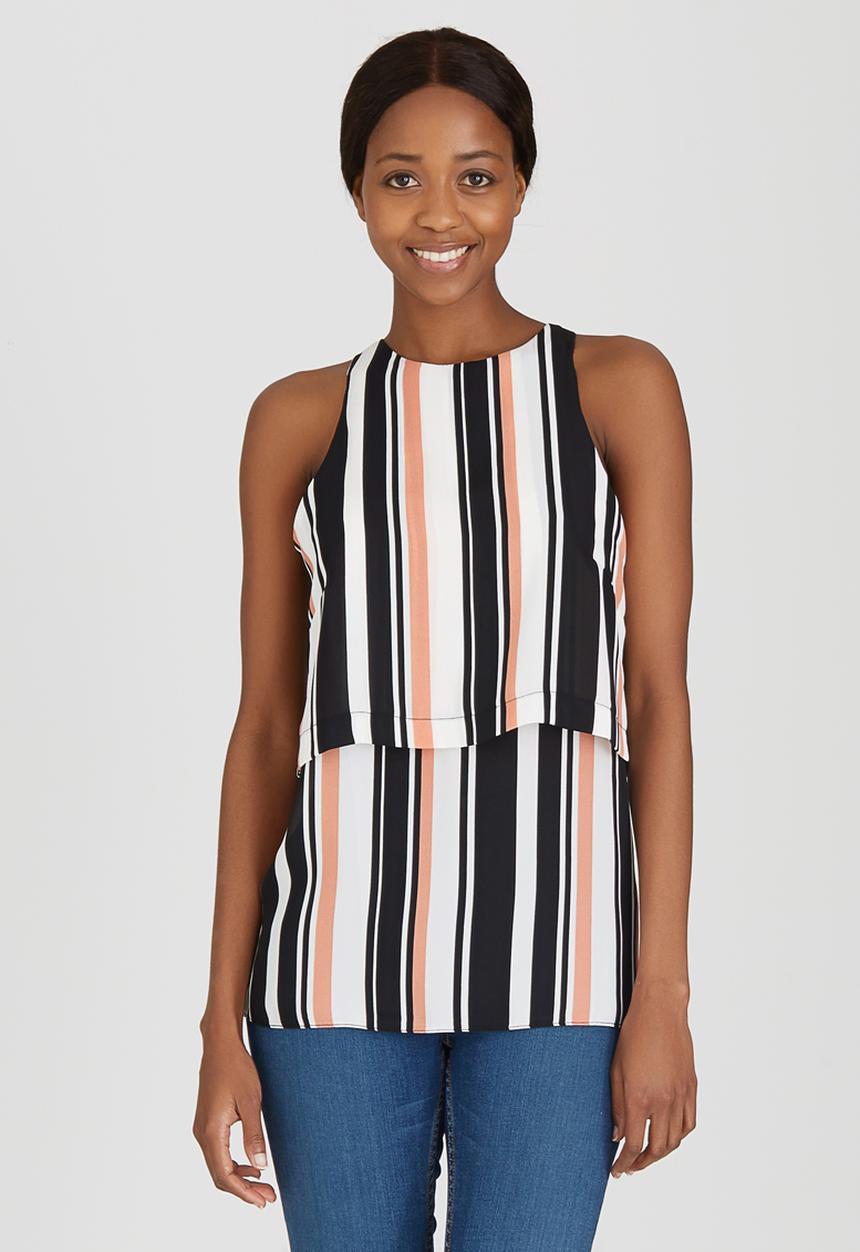 edit - Double Layer Sleeveless Blouse Multi-colour