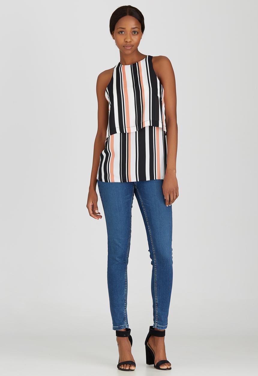edit - Double Layer Sleeveless Blouse Multi-colour