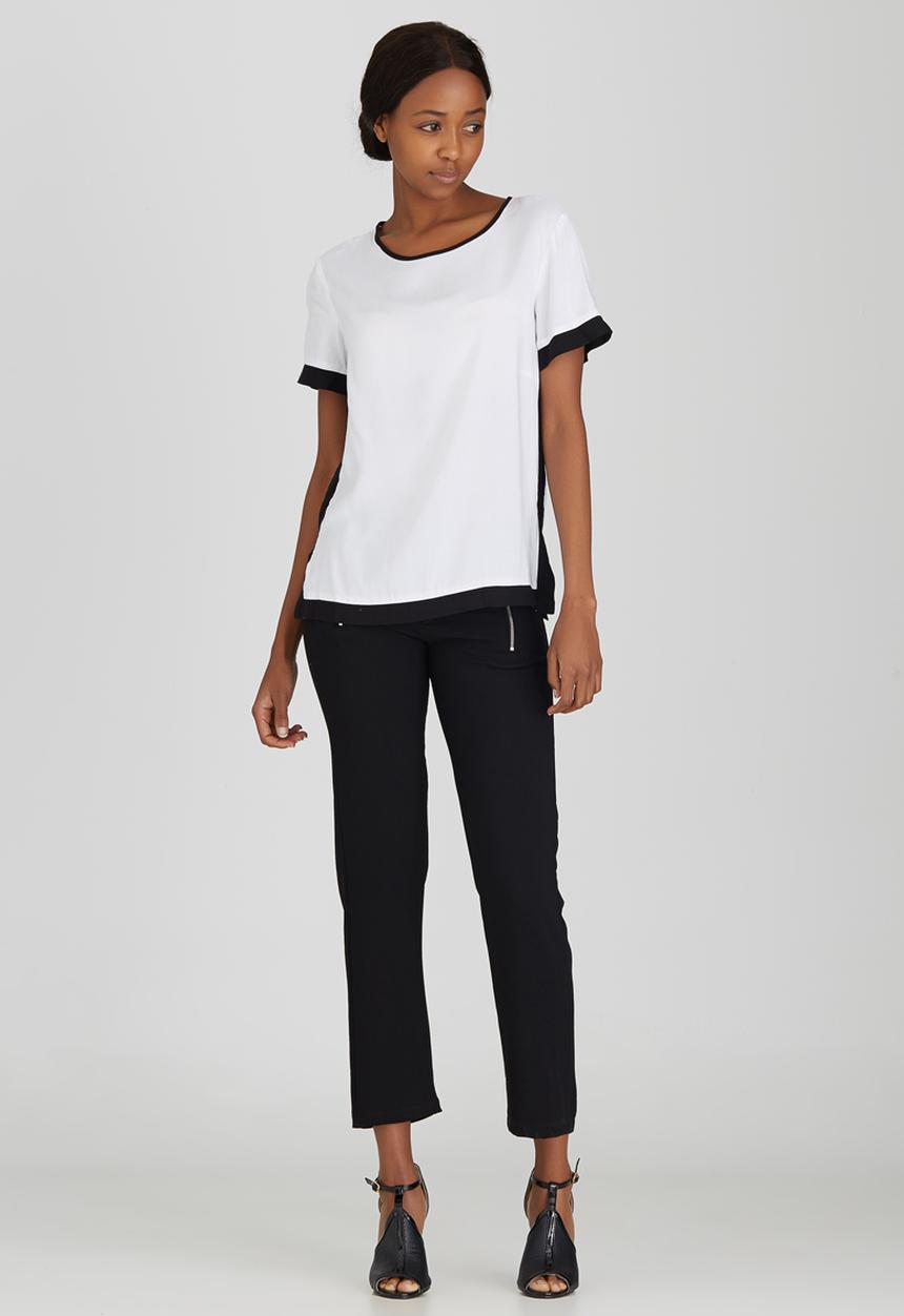 edit - Boxy T-shirt Blouse Black and White