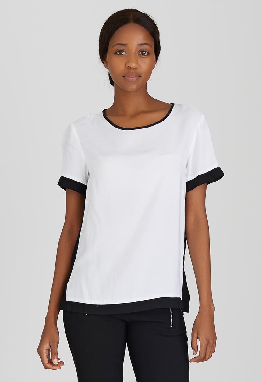 edit - Boxy T-shirt Blouse Black and White