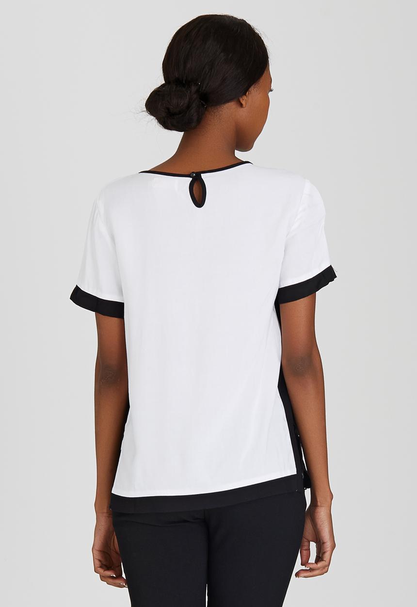 edit - Boxy T-shirt Blouse Black and White