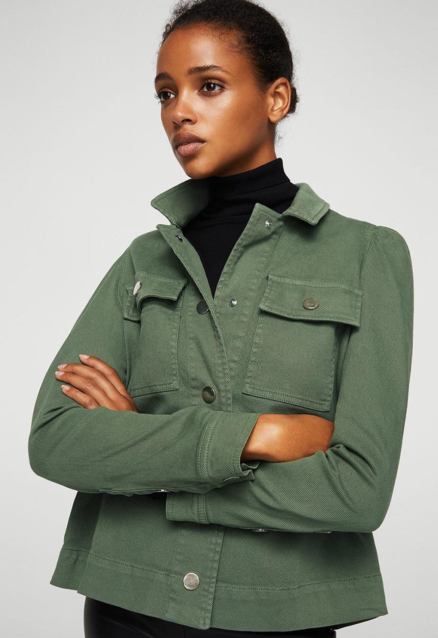 MANGO - Chest-pocket Overshirt Khaki Green