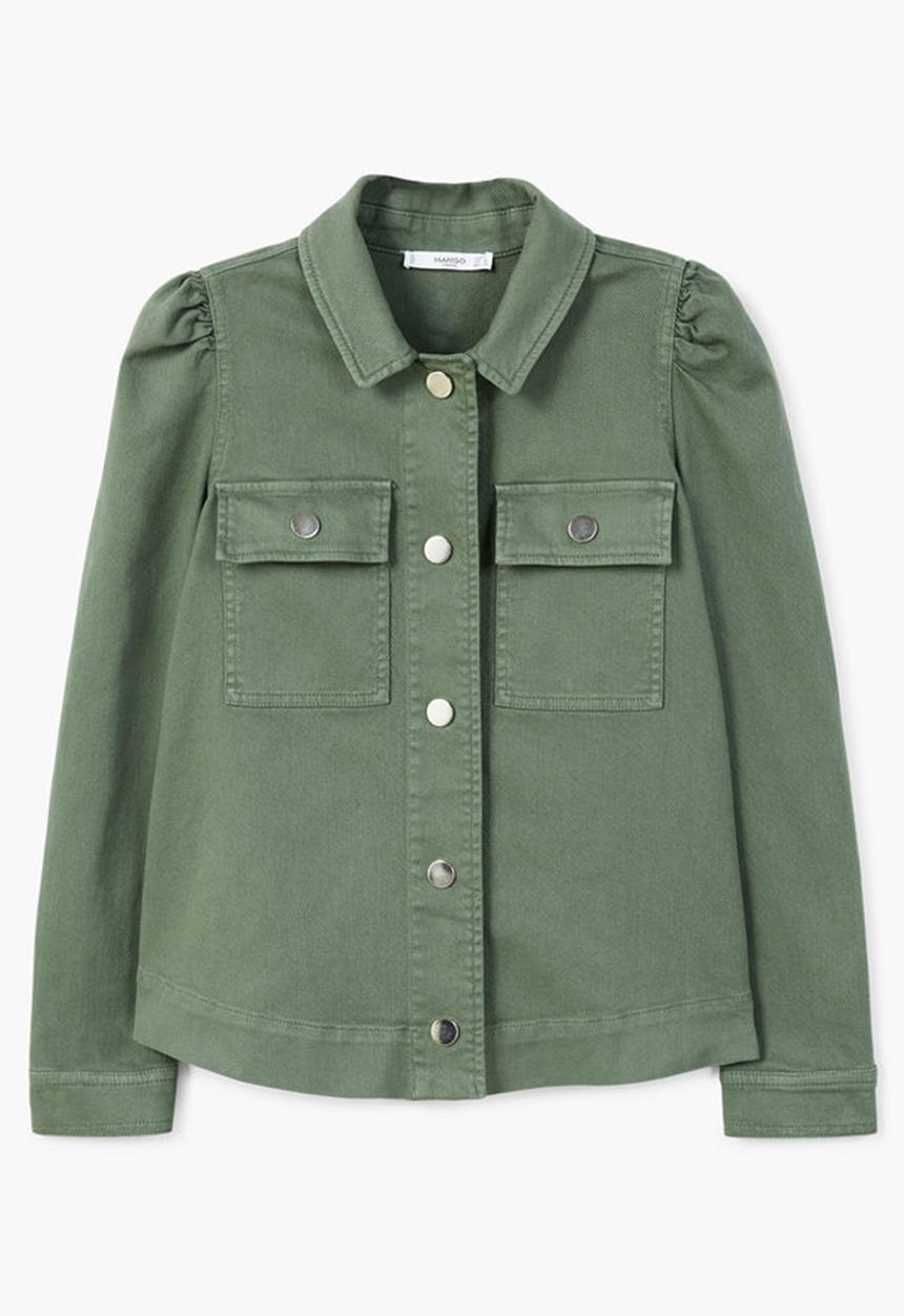 MANGO - Chest-pocket Overshirt Khaki Green